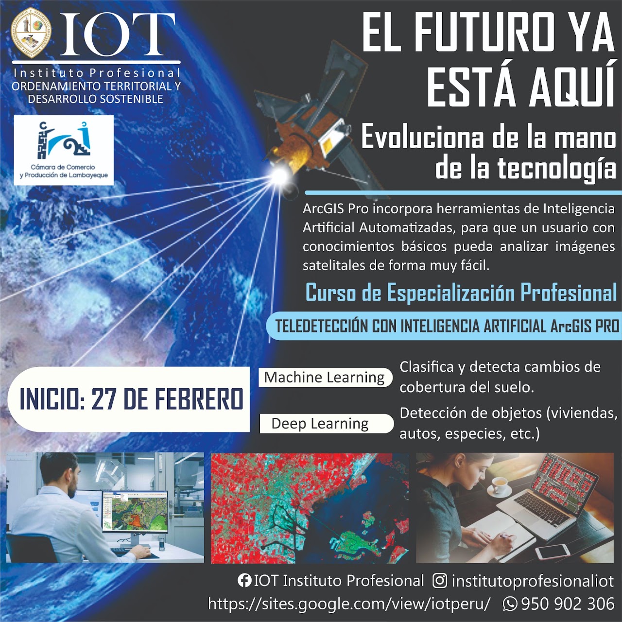 Afiche del curso de especialización Teledetección con Inteligencia Artificial en ArcGIS Pro